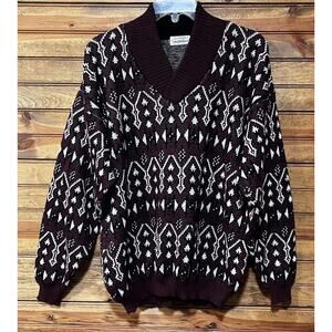 Sak’s Fifth Avenue Men’s Wool Blend Knit Collared Sweater Made In Italy Size L